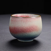 Buddha Stones Retro Red Gradient Kiln Change Ceramic Teacup Kung Fu Tea Cup