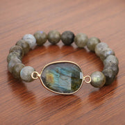 Buddha Stones Natural Labradorite Moonstone Support Healing Beaded Bracelet Bracelet BS 4