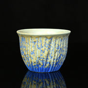 Buddha Stones Retro Blue Red Gradient Lotus Pattern Kiln Change Ceramic Teacup Kung Fu Tea Cup Bowl