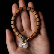 Buddha Stones Sandalwood Jade Elephant Protection Bracelet Bracelet BS 4