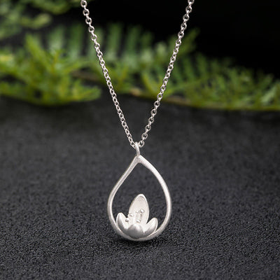 Buddha Stones 925 Sterling Silver Lotus Flower Floral Enlightenment Necklace Pendant Necklaces & Pendants BS LOTUS(Enlightenment♥New Beginning)