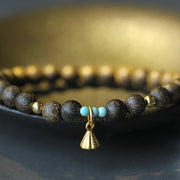 Buddha Stones Agarwood Lotus Strength Bracelet
