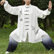 Buddha Stones Auspicious Clouds Gradient Meditation Prayer Spiritual Zen Tai Chi Qigong Practice Women's Clothing Set