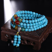 Buddha Stones Tibetan Turquoise Harmony Necklace Mala Mala Bracelet BS 3