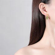 Buddha Stones 925 Sterling Silver Hetian Jade Red Agate Beaded Abundance Earrings Earrings BS 2