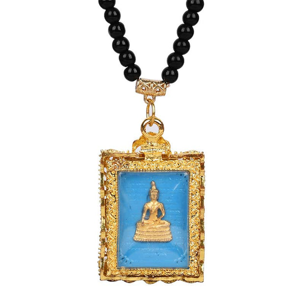 Obsidian Buddha Serenity Pendant Necklace (Extra 30% Off | USE CODE: FS30) Necklaces & Pendants BS Blue