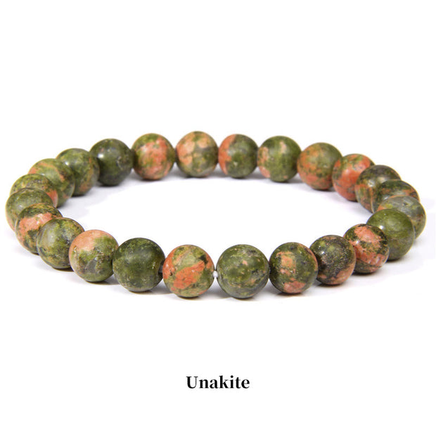 Buddha Stones Natural Stone Quartz Healing Beads Bracelet Bracelet BS 8mm Unakite