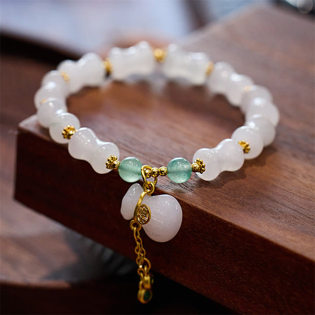 stones for lucky bamboo Jade Bamboo Pumpkin Pendant Woman Bracelets