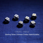 Buddha Stones 925 Sterling Silver Chinese Zodiac Natal Buddha Natural Amber Clear Anxiety Bracelet