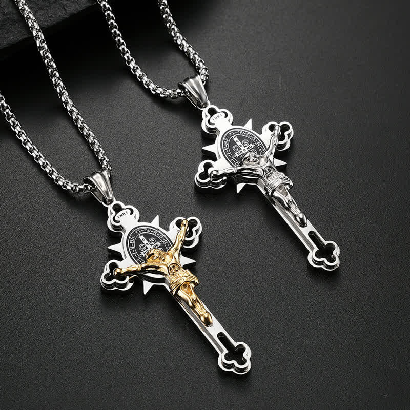 FREE Today: ST.Benedict Protection Cross Power Pendant Necklace FREE FREE 7