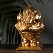 Buddha Stones Lion Statue Strength Resin Home Office Decoration