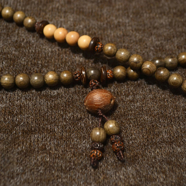 Buddha Stones Tibetan Sandalwood Protection Charm Mala Bracelet