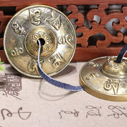 Buddha Stones Tibetan Tingsha Bell Six True Words Dragon Copper Balance Decoration With Bag Buddhist Supplies BS 1
