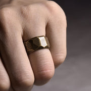 Buddha Stones Tibetan Simple Design Copper Wealth Ring Ring BS 17