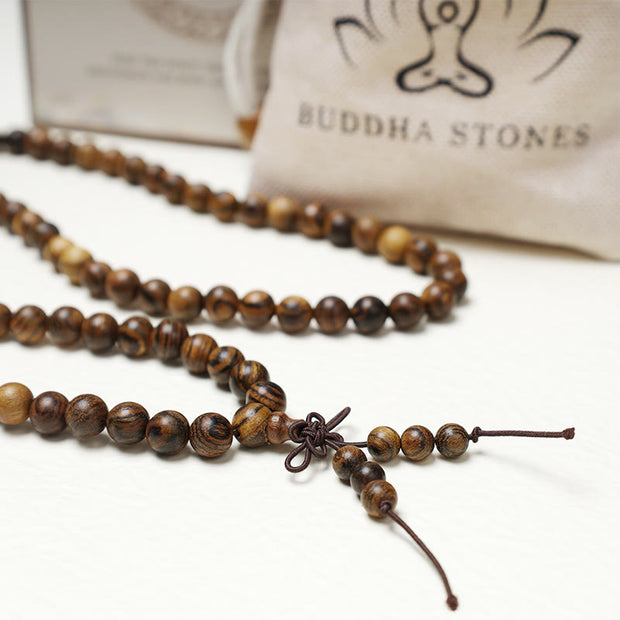 Buddha Stones 108 Mala Beads Bracelet Prayer Meditation Sandalwood Elastic Bracelet BS 23