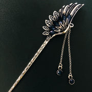 Buddha Stones Phoenix Feather Crystal Tassels Confidence Hairpin Hairpin BS 5
