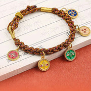 Buddha Stones Tibetan Five God Of Wealth Thangka Luck Braid String Bracelet Bracelet BS 6