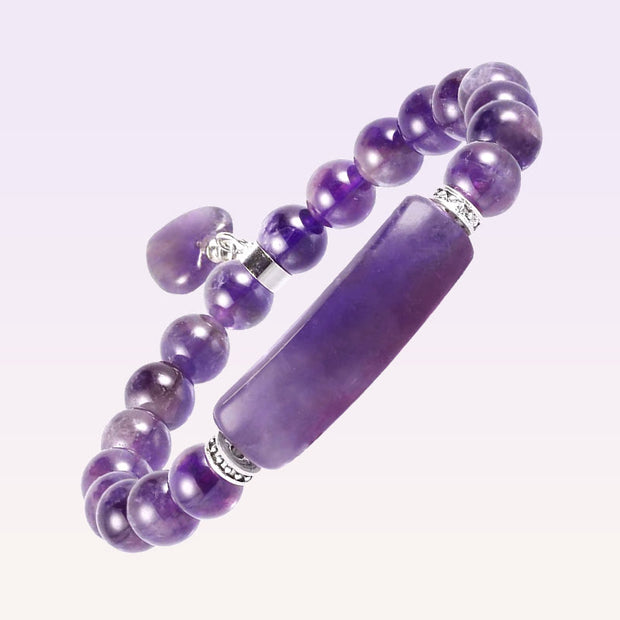 Buddha Stones Natural Quartz Love Heart Healing Beads Bracelet Bracelet BS 1