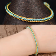 Buddha Stones Two-Color Rope Handcrafted Eight Thread Peace Knot Bracelet Bracelet BS 7