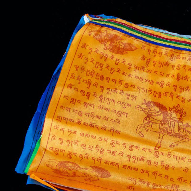 Buddha Stones Tibetan 5 Colors Windhorse Blessing Outdoor 20 Pcs Prayer Flag TIBETAN PRAYER FLAGS buddhastoneshop 4
