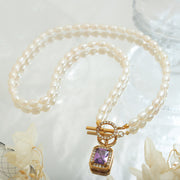 Buddha Stones Pearl Zircon Wealth Charm Necklace Pendant Necklaces & Pendants BS 7