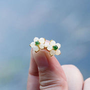 FREE Today: Release Negativity White Jade Flower Blessing Stud Earrings FREE FREE 5