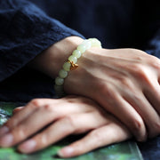 Buddha Stones Jade Lotus Abundance Adjustable Bracelet Bracelet BS 4