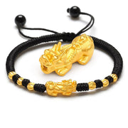 Buddhastoneshop Double Pixiu Wealth String Bracelet