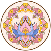 Buddha Stones Tibetan Lotus Mandala Enlightenment Foldable Natural Rubber Yoga Mat Decoration Yoga Mat buddhastoneshop 1400*1400*1mm Pink Blue Lotus