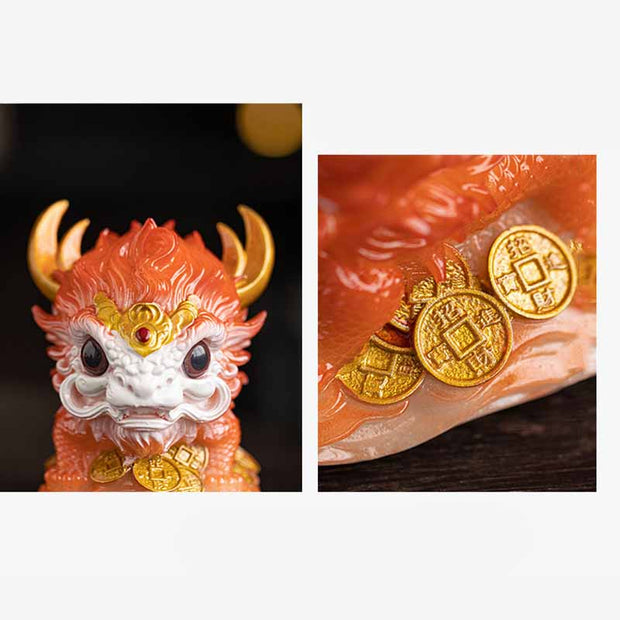 Buddha Stones Color Changing Small Kirin Resin Tea Pet Home Figurine Decoration Decorations BS 8