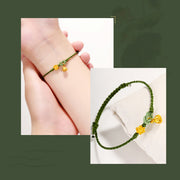 Buddha Stones Handmade 999 Gold Lotus Flower Pod New Beginning Braid String Bracelet Bracelet BS 11