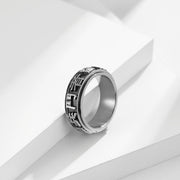 Letter Words Balance Calm Titanium Steel Rotatable Ring (Extra 30% Off | USE CODE: FS30) Rings BS 5