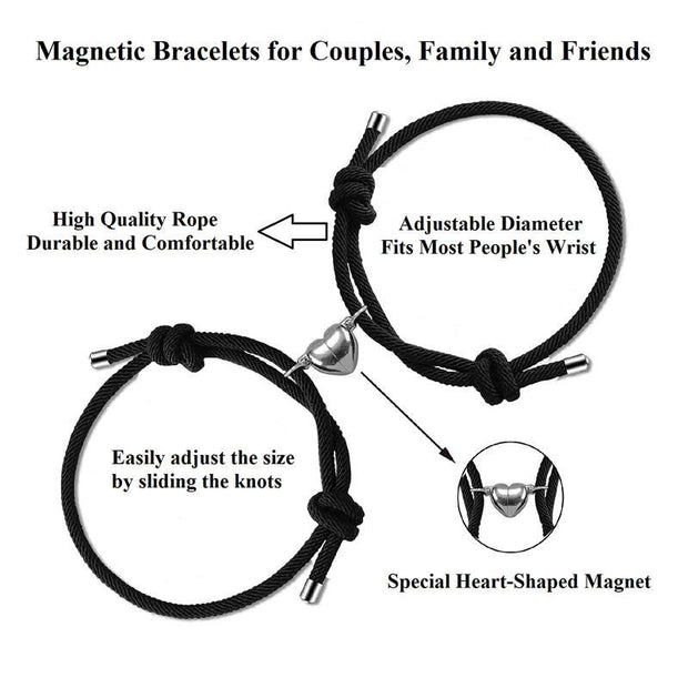 2Pcs Love Magnetic Couple String Strength Bracelet Bracelet BS 18