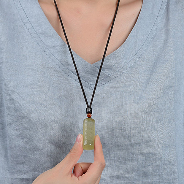 Buddha Stones Heart Sutra Citrine Happiness Strength Necklace Pendant Necklaces & Pendants BS 7