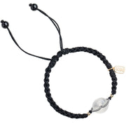 Buddha Stones Chalcedony Round Peace Buckle Positive String Bracelet