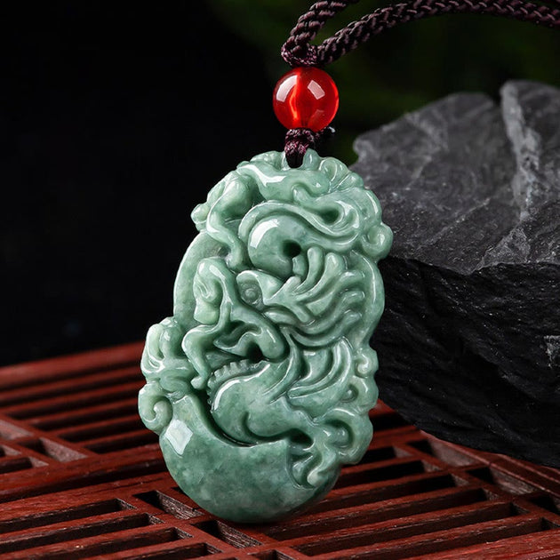 Buddha Stones Natural Jade 12 Chinese Zodiac Prosperity Necklace Penda ...