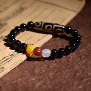 Buddha Stones Tibetan Natural Nine-Eye Dzi Bead Wealth Power Bracelet Bracelet BS 3