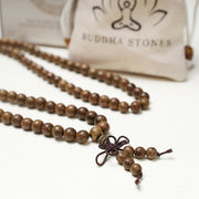 Buddha Stones 108 Mala Beads Bracelet Prayer Meditation Sandalwood Elastic Bracelet BS 18