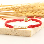 Tibetan Handmade Om Mani Padme Hum Peace Red String Bracelet Bracelet BS 3