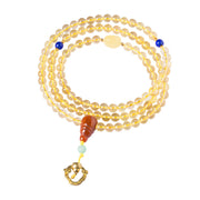 Buddha Stones 925 Sterling Silver 108 Mala Beads Natural Citrine Red Agate Amber Pleasure Charm Bracelet Mala Bracelet BS 14