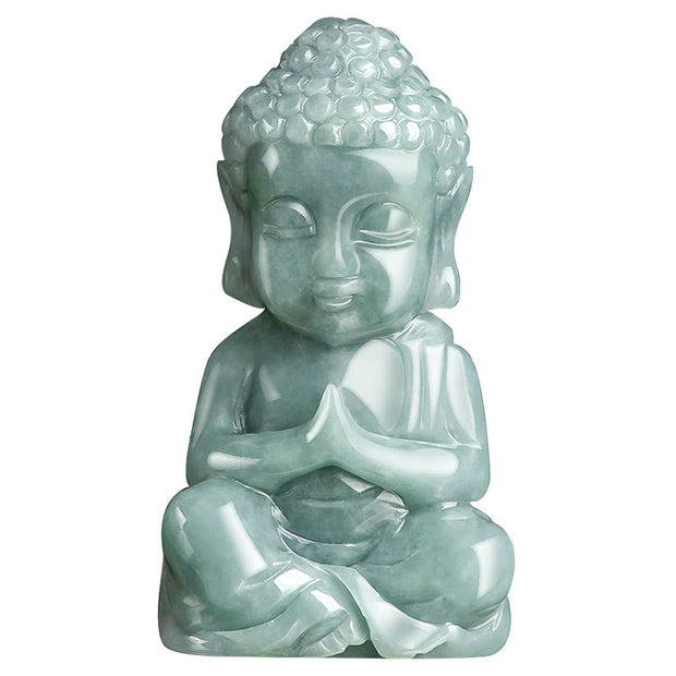 Buddha Stones Natural Jade Meditation Buddha Amulet Serenity Necklace Pendant Necklaces & Pendants BS 7